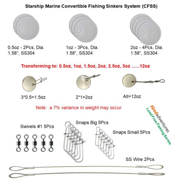 Convertible Fishing Sinkers System CFSS Starship Marine
