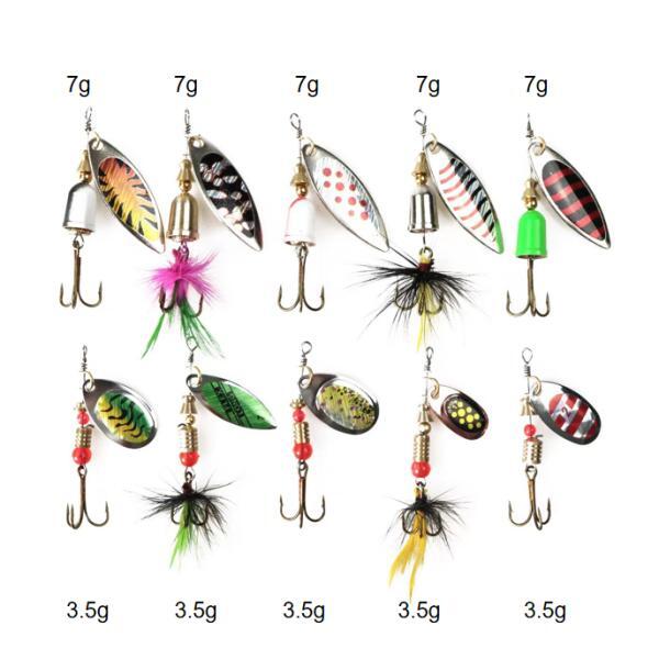 rooster tail lures spinners set