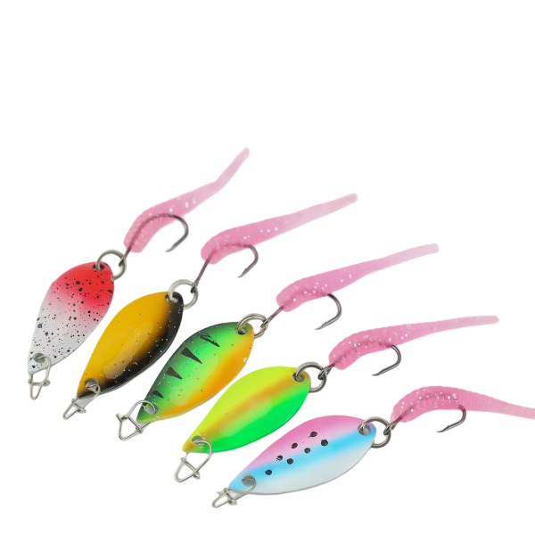 trout spoons with grubs