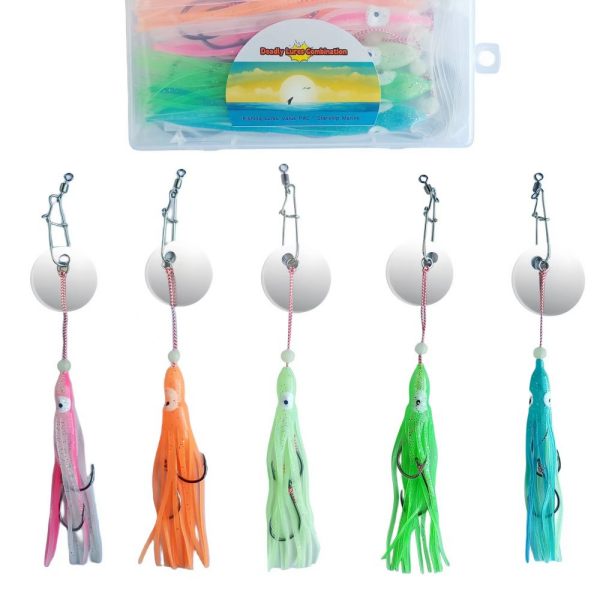saltwater fishing lures squid skirts rigs